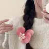 Novo Estilo Grampo de Cabelo Flor Roxa Suave com Fita Longa, Presilha Bico de Pato Doce Estilo Floresta para Mulheres