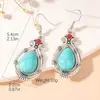 Brincos de Turquesa Europeus e Americanos Novos Brincos Bohemianos de Pingente Gota com Franjas Conjunto de Joias Geométricas Retrô