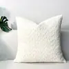 Fronha de Chenille Moderna Simples Macia Listrada Capa de Almofada para Casa de Hóspedes Sofá Amazon Bege