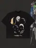 Camiseta Redonda de Manga Corta con Estampado de Graffiti en Inglés 2026 Top Versátil Estilo Casual Top de Algodón Más Vendido