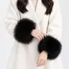 Punho de Pele Falsa de Guaxinim Jaqueta de Penas Qipao Jaqueta de Algodão Mangas Cover Acessórios de Roupa Combinando Proteções de Pulso de Pele Falsa Punhos de Mão