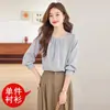 Camisa de Cetim com Ácido Acético Feminina Primavera e Verão Nova Roupa para Usar por Baixo de Terno Camisa Social Profissional Top com Laço