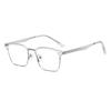 Gafas de marco superior avanzadas para cejas, montura de metal para hombre, montura completa, lente plana anti-luz azul, montura suave para hombres de negocios