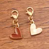 Accesorios de joyería de aleación multicolor y multiestilo, dijes colgantes de esmalte dorado KC, colgantes de flor, corazón, pentagrama y chile