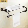 Comercio Exterior Estilo Americano Negro Antiguo Juego de Toalleros Toallero Anillo para Toallas Gancho para Ropa Barra Simple Barra Doble Toallero Negro