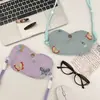 5842 Bolsa Portátil para Gafas con Bolsillo de Almacenamiento con Mariposa Bordada y Correa para el Cuello para Viaje Funda Protectora para Gafas de Sol
