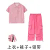 Ropa Trendy Infantil de Street Dance Niños y Niñas Marca Hip-Hop Traje Holgado Pantalones Cargo Hip-Hop Atuendo de Presentación Verano