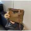 Bolso popular transfronterizo para mujer, bolso de hombro tipo cubo con cadena y diamantes a cuadros, combinable con todo, nueva moda de otoño 2024