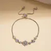 Estilo Lujo Accesible Europeo y Americano Flor de Copo de Nieve de Zirconia Pulsera Ajustable Estilo Palacio Retro Exquisita Ecológica Joyería de Mano de Alta Gama