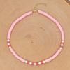 Collar Bohemio de Verano Colorido de Arcilla Polimérica Suave Estilo Fresco para Mujer Hecho a Mano con Cuentas Cadena Choker para Clavícula con Borla de Pentagrama