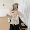 Nuevo Cárdigan de Punto Otoño e Invierno, Ceñido a la Cintura, Adelgazante, Diseño Fruncido, Estilo Suave, Suéter con Cordón, Top Exterior para Mujer