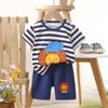 Transfronterizo 2026 Nuevo Conjunto de Manga Corta para Niños Verano Algodón Puro Ropa para Niños Estilo Delgado Conjunto de Verano para Niñas Ropa para Bebés y Niños
