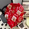 Suéter Rojo con el Personaje '' para Año Nuevo, Otoño e Invierno para Hombre, Marca de Tendencia Oversize, Corte Holgado, Versátil para Pareja, Tejido de Punto del Año del Zodiaco