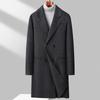 Outono e Inverno Novo Casaco Masculino de Lã Dupla Face Feito à Mão Estilo Coreano Slim com Botões Duplos, Comprimento Médio, Tendência da Moda Masculina Plus-Size