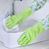 Luvas de PVC espessadas, luvas de limpeza forradas, lavagem de louças domésticas, luvas de couro e borracha coloridas para cozinha