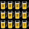 Caneca de Cerveja Acrílica, Grande Capacidade, Copo de Cerveja de Plástico PC de Grau Comercial, Design Moderno, com Alça, Espessado e Resistente a Estilhaços