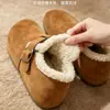 Sapatos de Inverno Quentes Birkenstock Femininos Sapatos Femininos Versáteis Moda Sapatos de Algodão com Solado Grosso Sapatos Casuais Peludos Macios com Solado Macio e Veludo