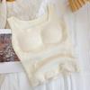 Otoño e Invierno Forrado de Felpa Engrosado Almacenamiento Térmico Cálido Chaleco Ropa Interior de Felpa para Mujer Chaleco con Soporte Sin Costuras Chaleco Interior