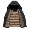 Chaqueta de plumón para hombre 2026 Invierno Capucha desmontable Cálida Casual para mediana edad y jóvenes Ligera de plumón Moderna
