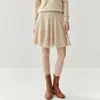 25 Faldas Plisadas de Cachemir de Cintura Alta Petite para Otoño e Invierno Faldas de Punto Ajustadas para Mujer Moda Sencilla Versátil Falda Corta