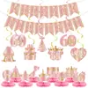 Guirlanda de decoração de aniversário transfronteiriça ornamento pendurado espiral banner de aniversário de 40 50 60 anos decoração pendurada ornamento de favo de mel