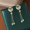 Oferta especial: Pendientes de Diseño Verde Esmeralda para Mujer, Estilo Vintage, Sensación Exquisita y de Alta Gama, Accesorios de Estilo Chino Tradicional para Cheongsam y Falda Mamian