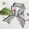 Lenço de Seda Versátil de 96 cm de Comprimento com Laço, Fita Floral e Fita Decorativa para Amarrar no Cabelo ou Decorar Bolsas como Lembrança