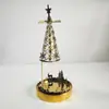 Venta al por mayor de fábrica Amazon INS Celebridad de Internet Árbol de vela aromática navideña Flujo de aire Árbol Portavelas Giratorio Linterna