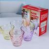 Tazas de Vidrio Transparente Coloreadas Resistentes al Calor Set para el Hogar Tazas de Gota de Lluvia Tazas de Té Tazas para Cerveza Jugo Tazas para Agua Regalos para Eventos