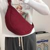 Suministro de Comercio Exterior U's Mismo Estilo Bolso Dumpling Probador Un Hombro Cruzado Nailon Más Algodón Seda Color Puro Sencillo Moderno Bolso de Tela