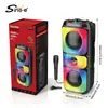 Altavoz Bluetooth SING-E ZQS42108M con reverberación, subwoofer, radio, ranura para tarjeta, altavoz para bailar en la plaza