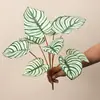 Hojas de Begonia artificiales, Hojas de Monstera, Filodendro colgante, plantas verdes decorativas para paisajismo, escenografía para sala de transmisión en vivo, hojas verdes de bonsái, decoración del hogar