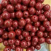 Cuentas Redondas de Cinabrio, Cuentas Redondas de Arena Dorada Morada, Cuentas Sueltas, Cuentas Redondas de Arena de Cristal de Rejalgar, Cuentas Espaciadoras, Joyería de Cuentas Hecha a Mano para DIY