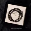 Nova Pulseira de Obsidiana Prateada para Casais, Pulseira de Contas de Cristal Natural, Pulseira da Sorte Pixiu, Presente de Alto Padrão