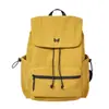 Mochila sencilla y elegante con cordón para estudiantes universitarios, mochila de viaje ligera de color liso con tapa abatible para mujer, mochila escolar para estudiantes