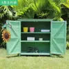 Armario de Almacenamiento para Jardín Exterior, Cuarto para Herramientas de Jardín a Prueba de Sol, Armario de Madera para Balcón Anticorrosión, Estante de Almacenamiento para Artículos Varios