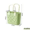 Cesta para Artículos de Tocador de Baño, Cesta de Almacenamiento de Plástico para el Hogar, Cesta Portátil para Verduras, Cesta de Almacenamiento Exterior de Ratán con Drenaje