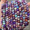 Angie Jewelry Flor Piedra Emperador Morada Cuentas Dispersas Piedra Emperador Doble Color Azul y Morado Cuentas Redondas Pulsera Cuentas Accesorios diy