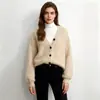 Chaqueta Suéter de Terciopelo de Visón Estilo Nuevo 2026 Principios de Otoño Nuevo Estilo Coreano para Mujer Estilo Perezoso de Gama Alta Cárdigan Tejido para Mujer