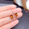 Anillo colgante y pendientes con citrino brasileño natural de imitación, transmisión en vivo de celebridades en Internet, joyería de la suerte para este año.