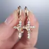 Pendientes de Diamante Blanco Microincrustado Transfronterizos de Amazon Moda Minimalista Versátil Accesorio Más Vendido