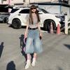 Pantalones Holgados de Pierna Ancha de Cintura Alta Retro Americanos de 4 Colores, Jeans Versátiles de Primavera y Verano de Pierna Recta Slim Recortados para Mujer