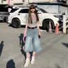 Pantalones retro americanos de cintura alta, holgados, de pierna ancha, 26, versátiles para primavera y verano, jeans cropped rectos adelgazantes para mujer, disponible para dropshipping