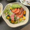 Caixa de embalagem hexagonal descartável de polpa de papel, tigela hexagonal de papel para salada para viagem, caixa de salada, lancheira, tigela hexagonal de papel redonda para alimentos leves