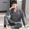 Pijama de hombre otoño e invierno cálido sándwich engrosado manga larga algodón talla grande prenda exterior ropa de casa traje fino acolchado