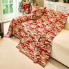 Funda de sofá con ambiente navideño, adecuada para todas las estaciones, manta de sofá festiva roja, funda de sofá decorativa de alta gama, cobertura total