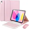 Compatible con tablet iPad A16, teclado Bluetooth externo, funda protectora de 11ª generación de 10.9 pulgadas con ranura para lápiz, cubierta magnética de cuero