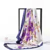 Lenço Quadrado de Cetim 90 Lenço de Presente Lenço Feminino Lenço Profissional Elegante Lenço Protetor Solar Lenço de Cabeça Atacado