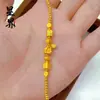 Loja de Ouro Mesmo Estilo Ouro Areia Flor de Cerejeira Moeda de Cobre Estrela e Lua Pulseira para Mulheres, Acessório Quadrado de Moeda de Cobre, Joia de Mão Versátil de Nicho