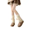 Novas polainas de pompom para outono e inverno, polainas Lolita versáteis e que afinam, meias fofas e quentes em camadas para meninas com um toque de alta qualidade